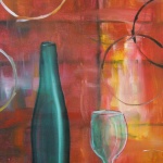 Abstract Wine and Glass